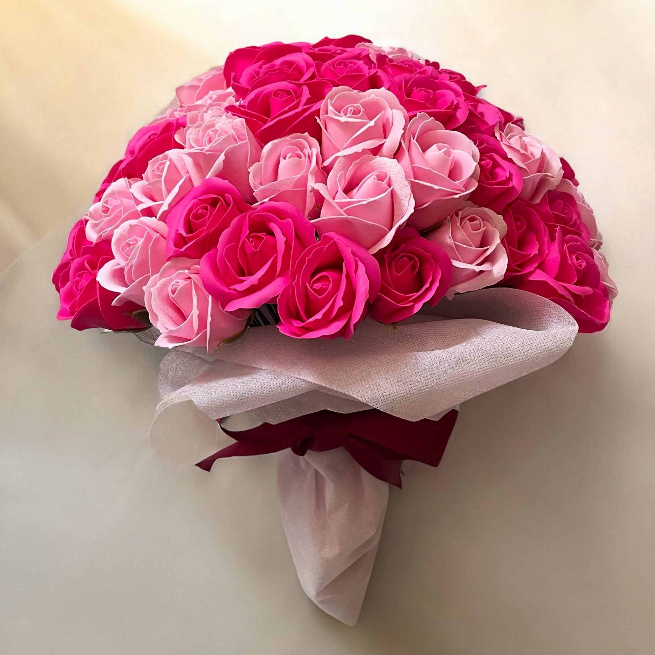 ダブルピンク　L(100本)　サヴォンローズ　ばらの花束　母の日におすすめ☆(ROSE＆SKY（ローズアンドスカイ）さん)のメインイメージ