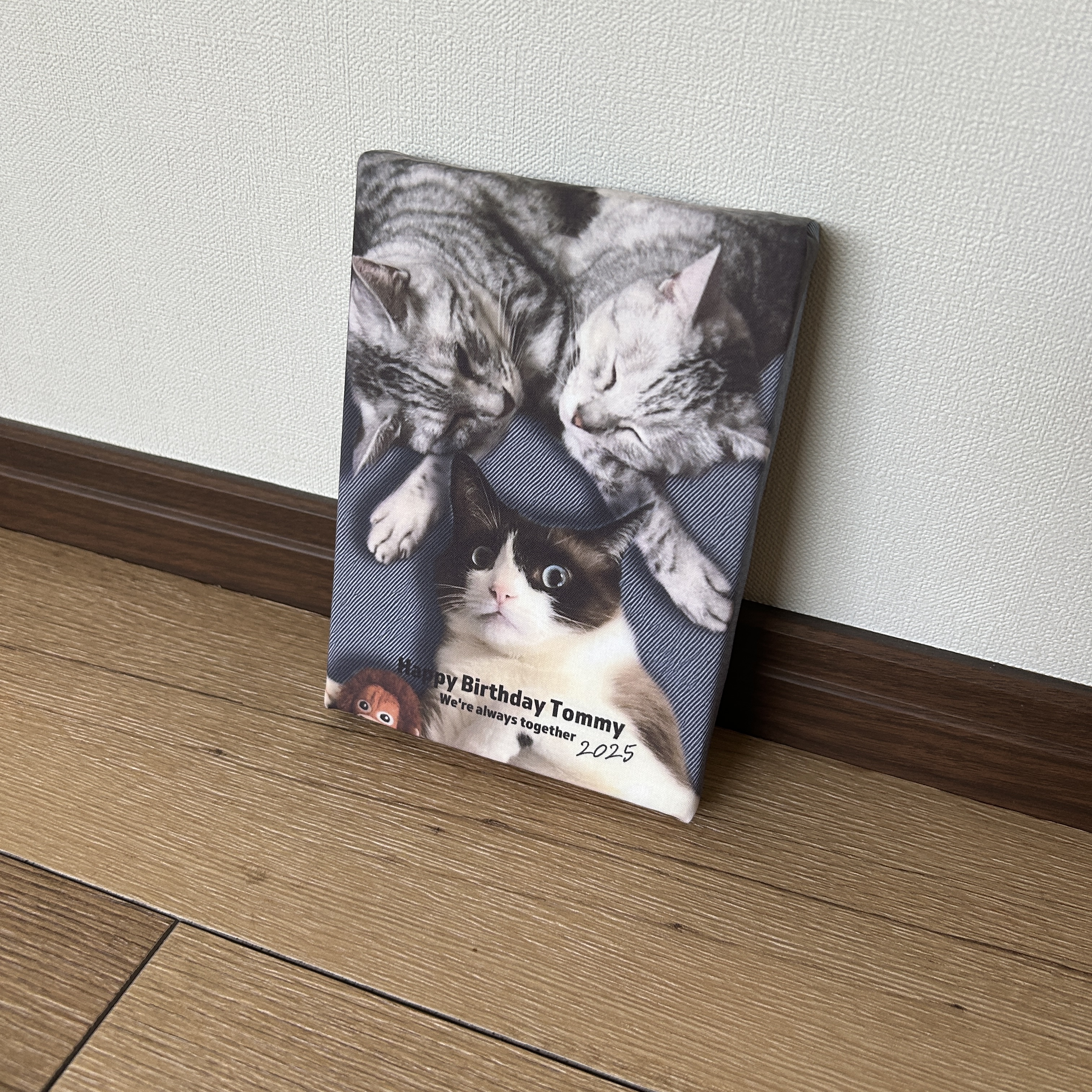 セミオーダーメイド  2〜4匹用「うちの子」猫ひげクッションパネル　(13*18*厚み2.5cm)(grinie ‐グリニィ‐さん)のメインイメージ