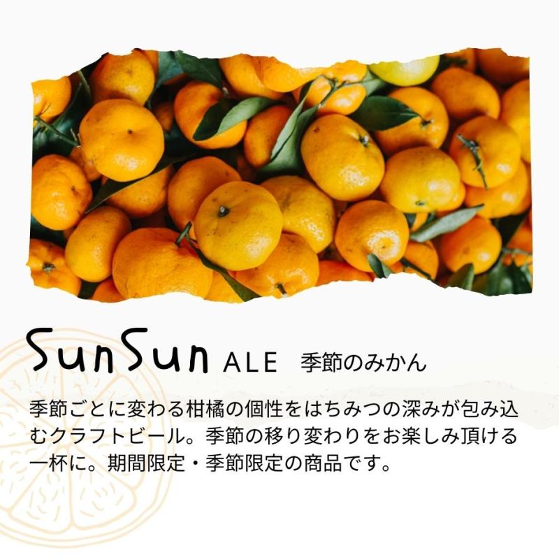 SunSunALE 飲み比べ3本セット （季節商品） 小みかん・たんかん・季節のみかん(HoneyForestBrewingさん)のメインイメージ