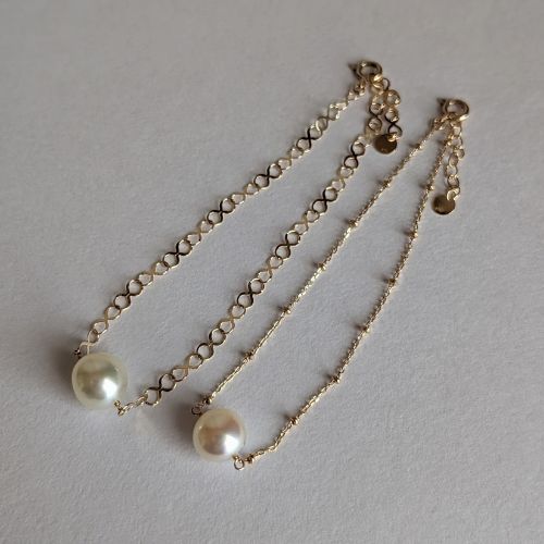 K10YGあこや真珠ブレスレット　ブルー系　母の日におすすめ☆(PRAY-akoyapearl-さん)のメインイメージ