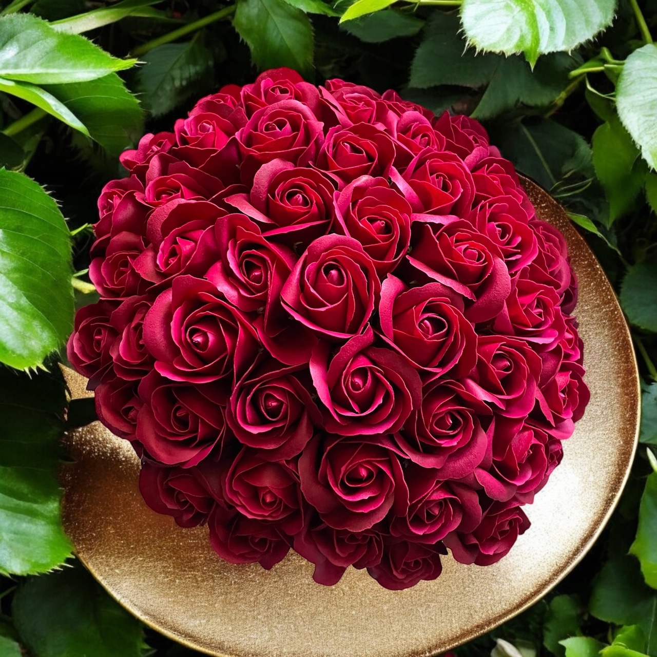 ワインレッド　S(50本)　サヴォンローズ　ばらの花束　母の日におすすめ☆(ROSE＆SKY（ローズアンドスカイ）さん)のメインイメージ