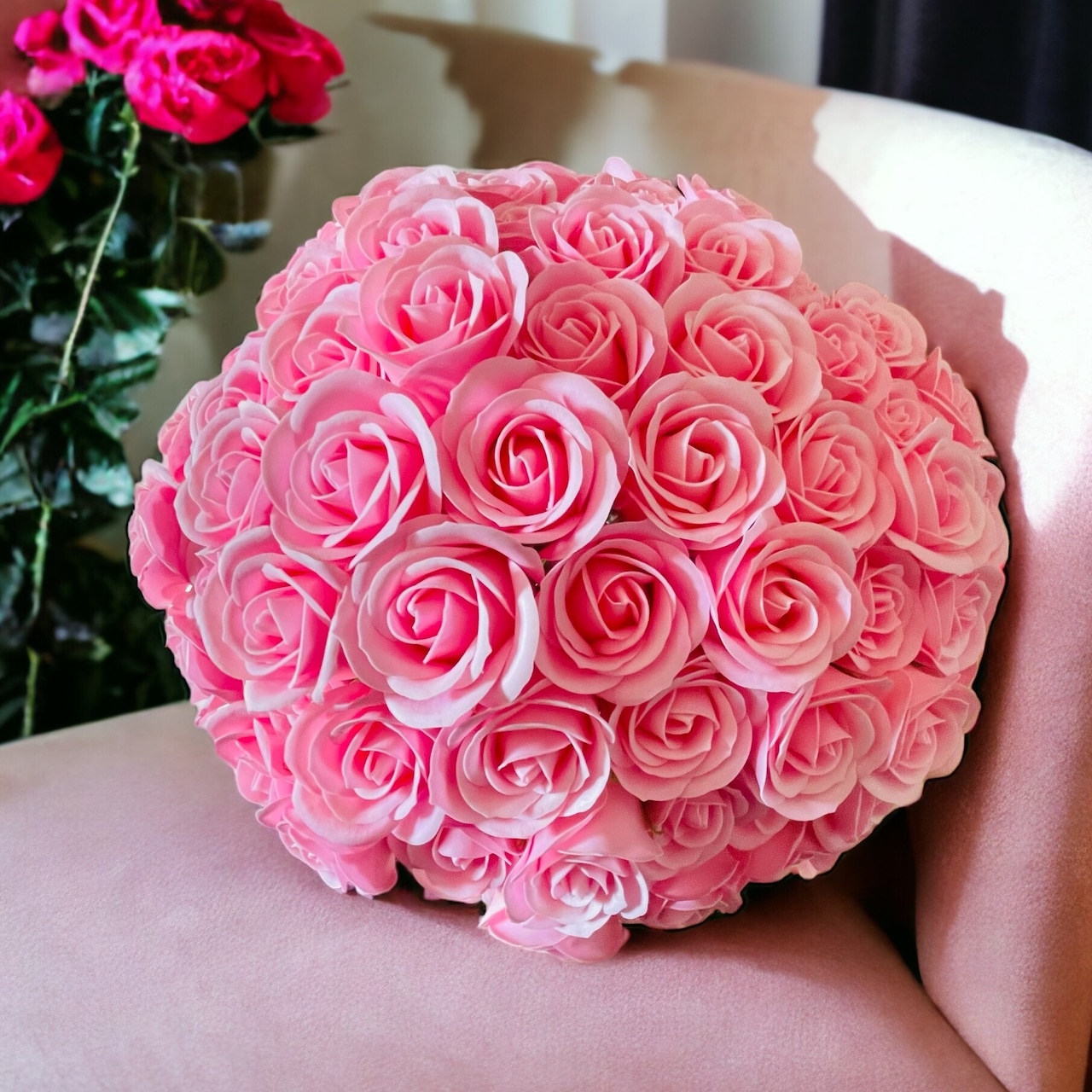 ピーチピンク　L(100本)　サヴォンローズ　ばらの花束　母の日におすすめ☆(ROSE＆SKY（ローズアンドスカイ）さん)のメインイメージ