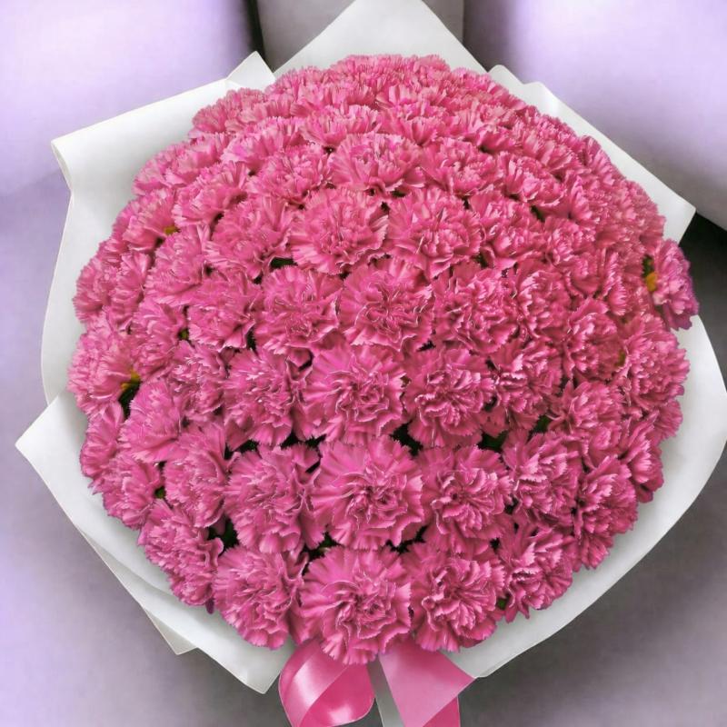 【期間限定】カーネーションブーケ　ローズピンク　S(50本)　母の日 ギフト　母の日におすすめ☆(ROSE＆SKY（ローズアンドスカイ）さん)のメインイメージ