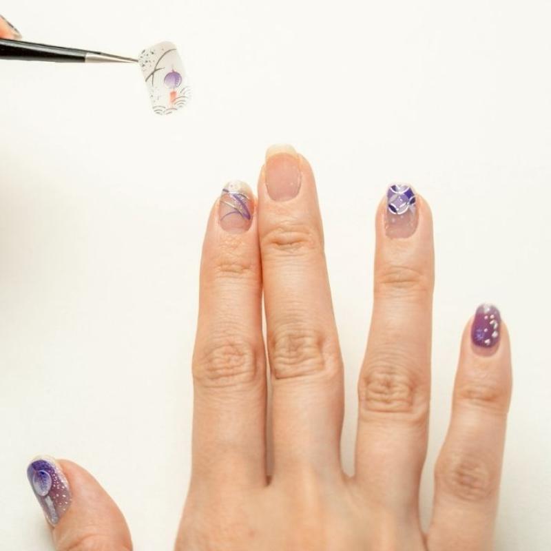 和風ネイルシール　Nail Sticker 清⾵明⽉(ロング)(LUNAKAさん)のメインイメージ
