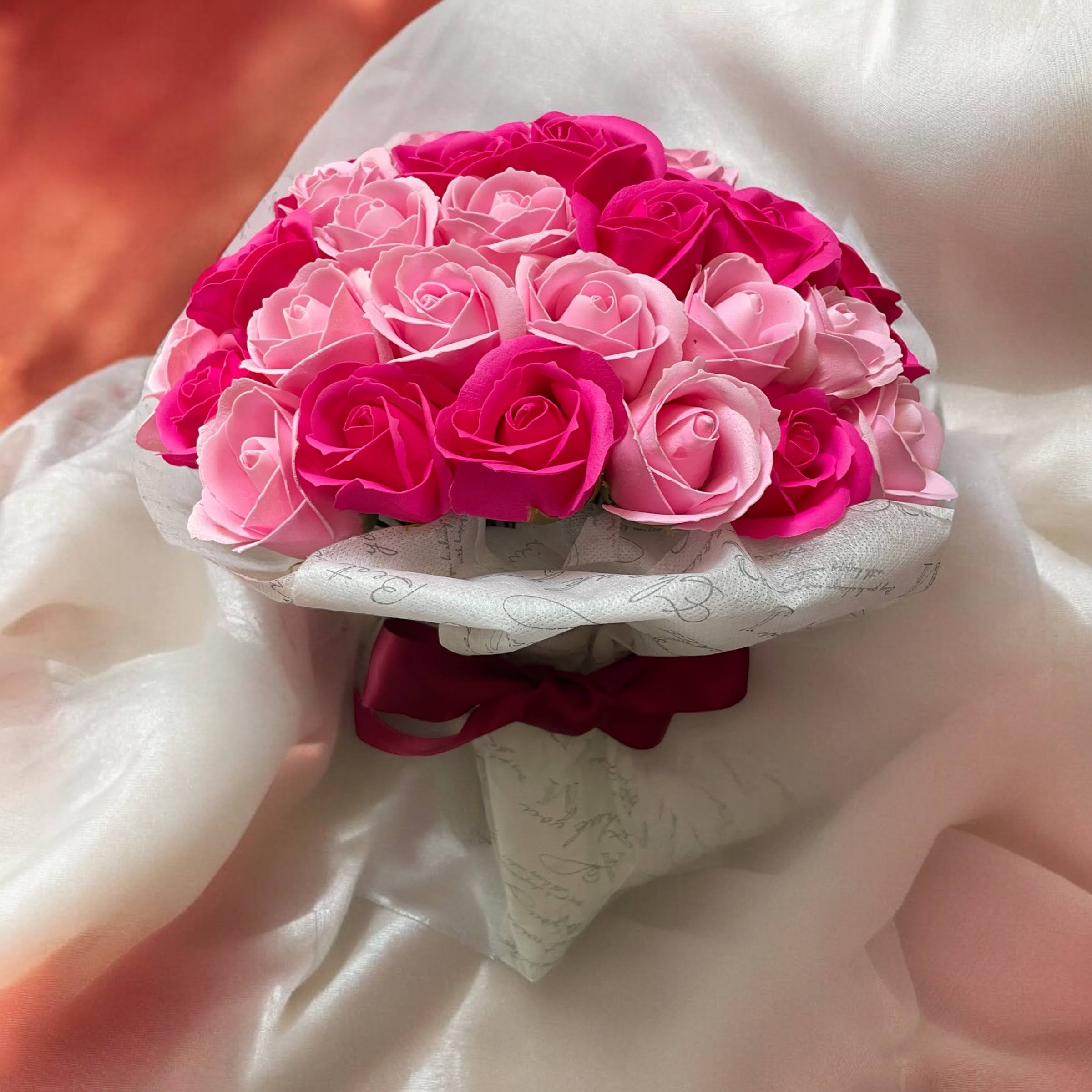 ダブルピンク　S(50本)　サヴォンローズ　ばらの花束　おしゃれ 雑貨　母の日におすすめ☆(ROSE＆SKY（ローズアンドスカイ）さん)のメインイメージ
