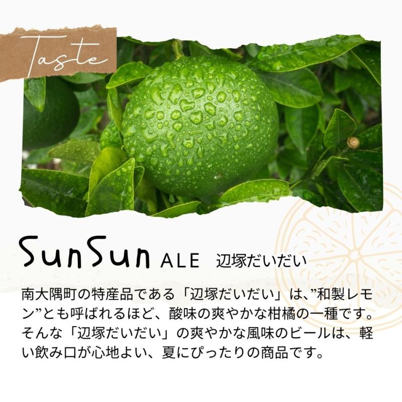 SunSunALE 飲み比べ6本セット たんかん・季節のみかん・辺塚だいだい(HoneyForestBrewingさん)のメインイメージ