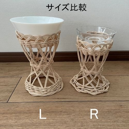 ラタンボウルスタンドL  ＜20～22cm＞ （ボウル付き）(grinie ‐グリニィ‐さん)のメインイメージ