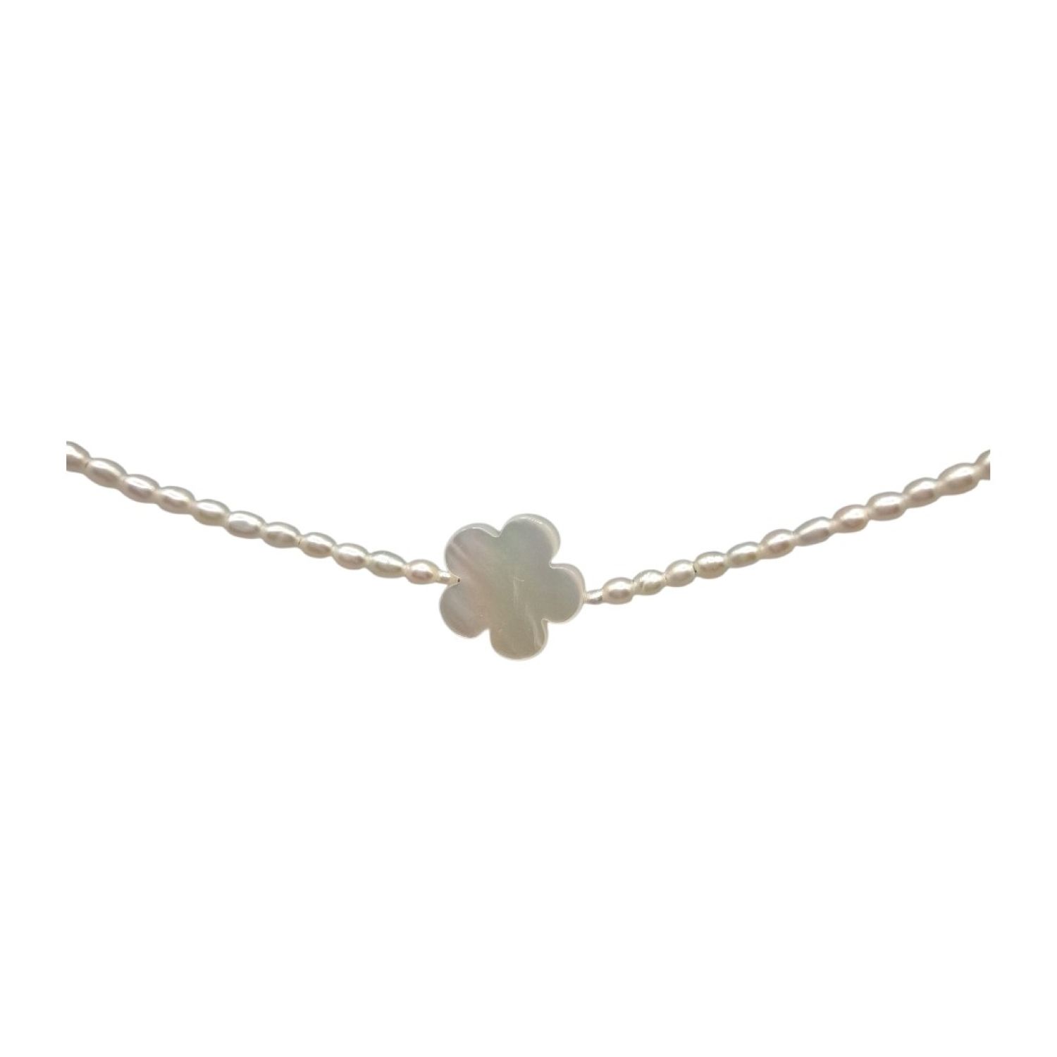 【Flower】花型マザーオブパール×淡水パールブレスレット　MBL704(unupli jewelry ‐ウヌプリ ジュエリー‐さん)のメインイメージ